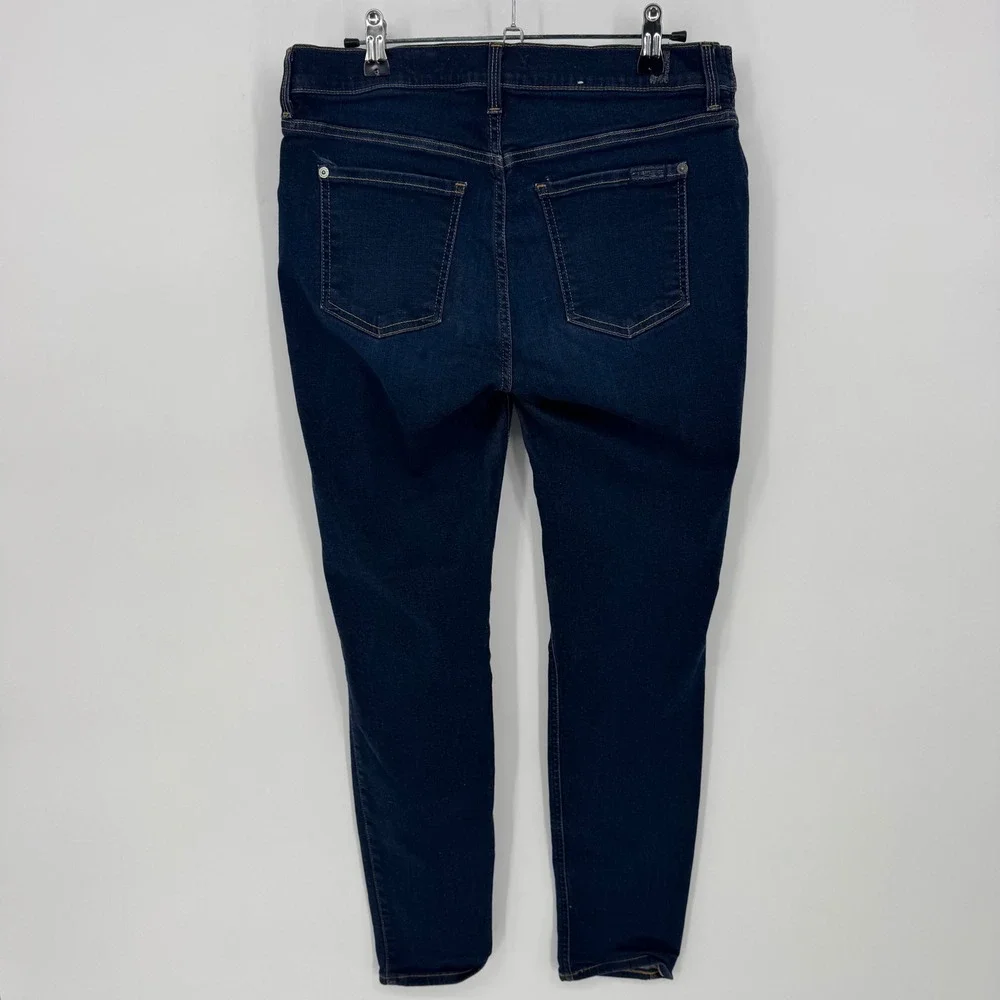 7 For All Mankind The Ankle Skinny Jeans Dark Wash Maternity Size 28‎